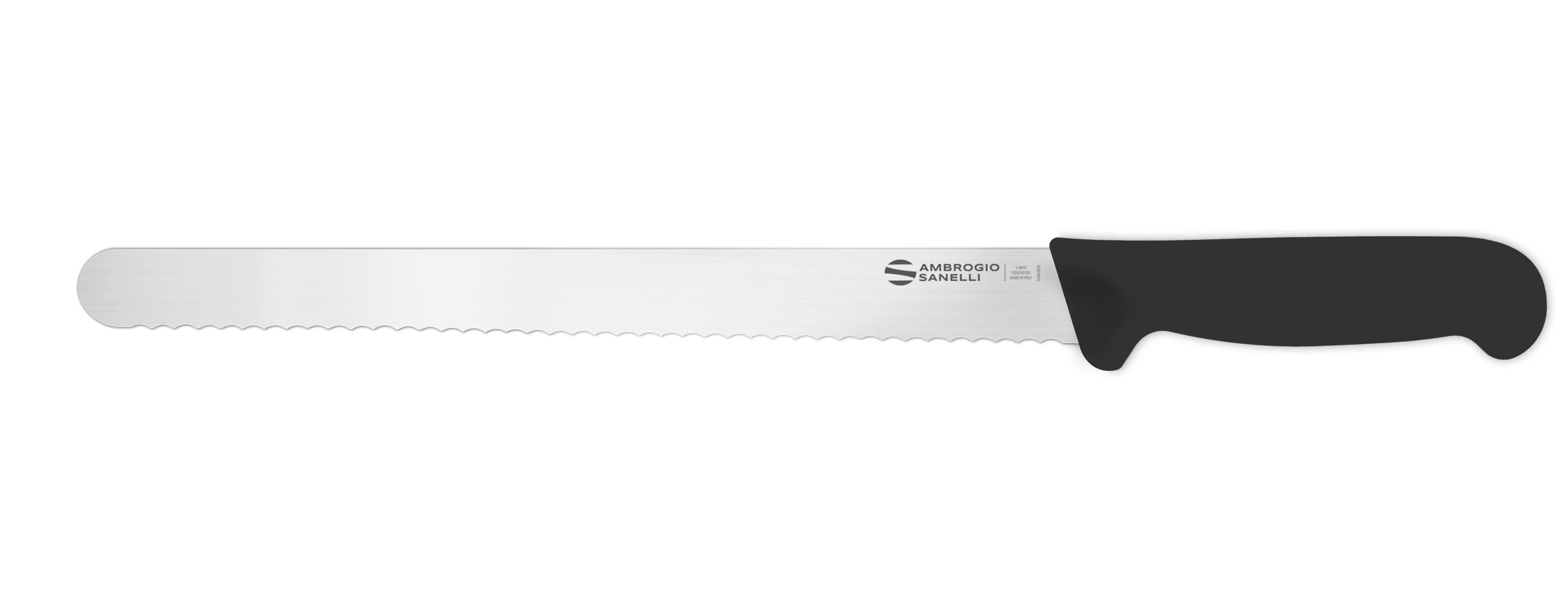 Нож Sanelli Ambrogio серии Supra, SP63032B, для хлеба с зубчатым лезвием 320 мм, черный