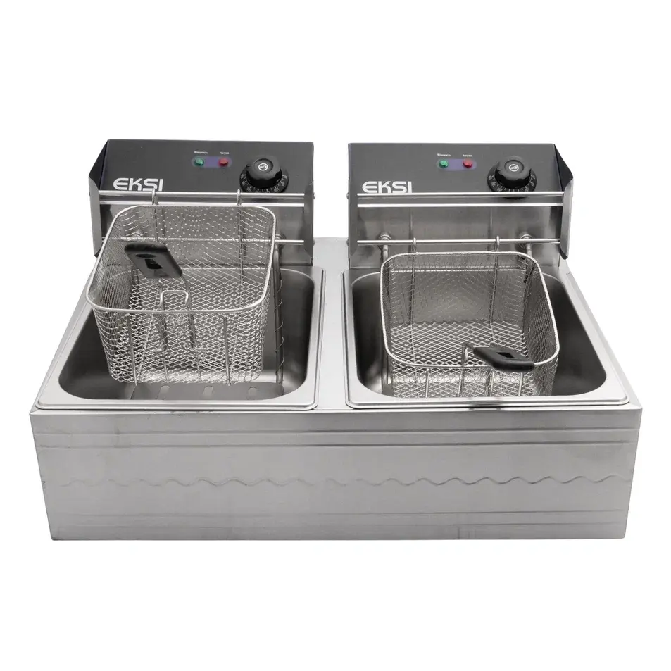 Фритюрница EKSI 6+6L Electric Fryer