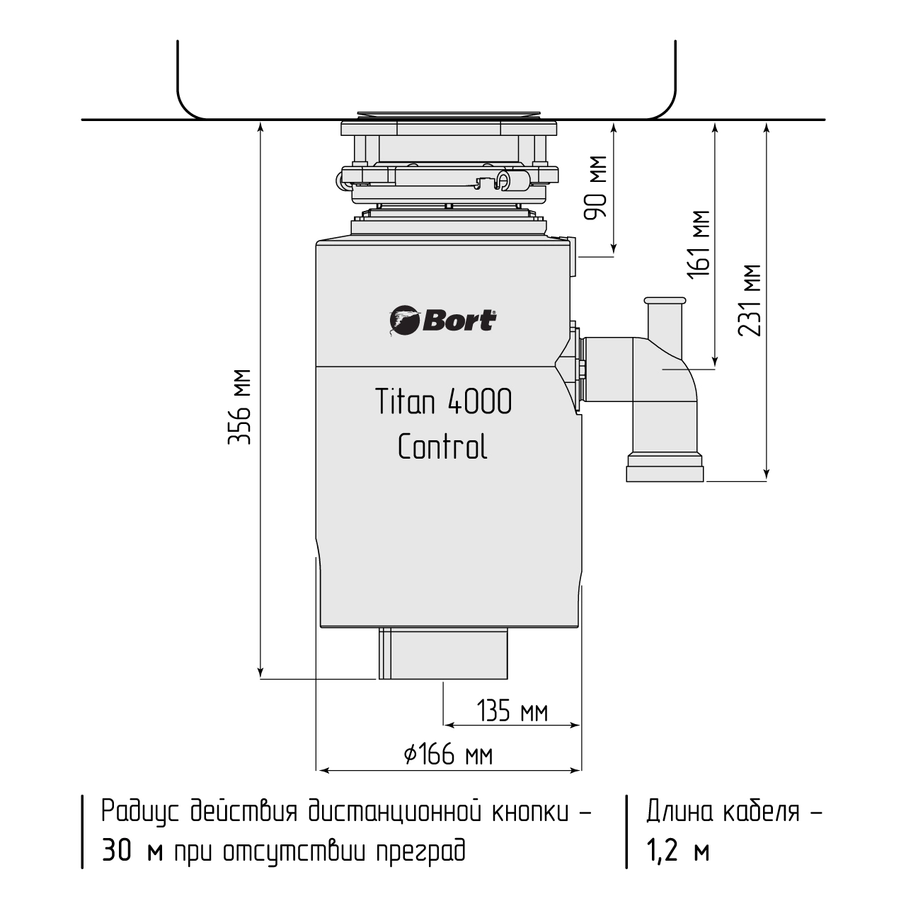 Измельчитель отходов Bort TITAN 4000 Control