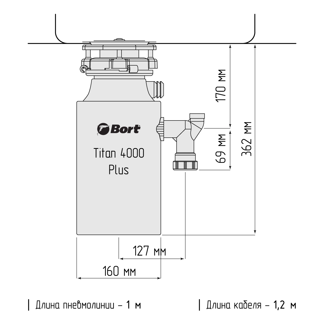 Измельчитель отходов Bort TITAN 4000 Plus