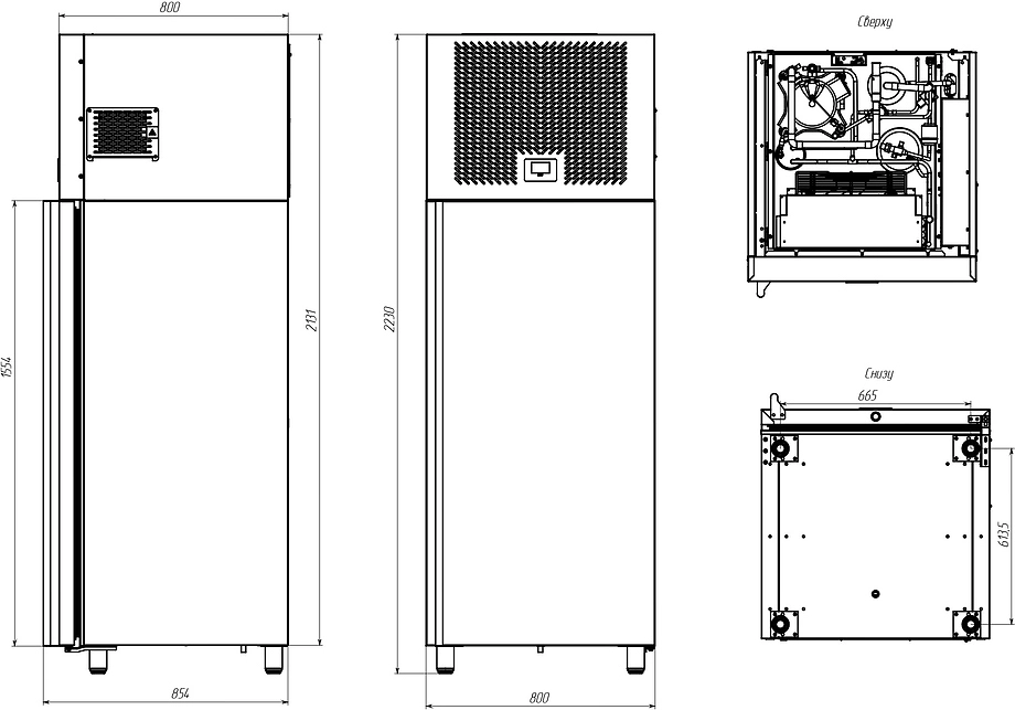 Шкаф шоковой заморозки CRt20T-G, с универсальной тележкой под GN1/1 и EN40x60