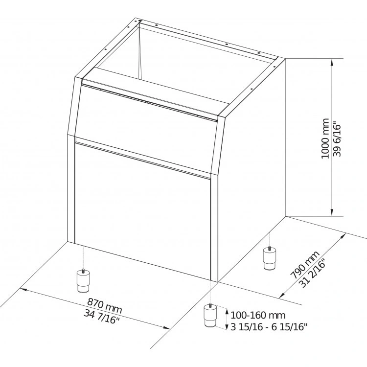 Бункер для льдогенераторов Brema BIN 200*G160-280-510-TM