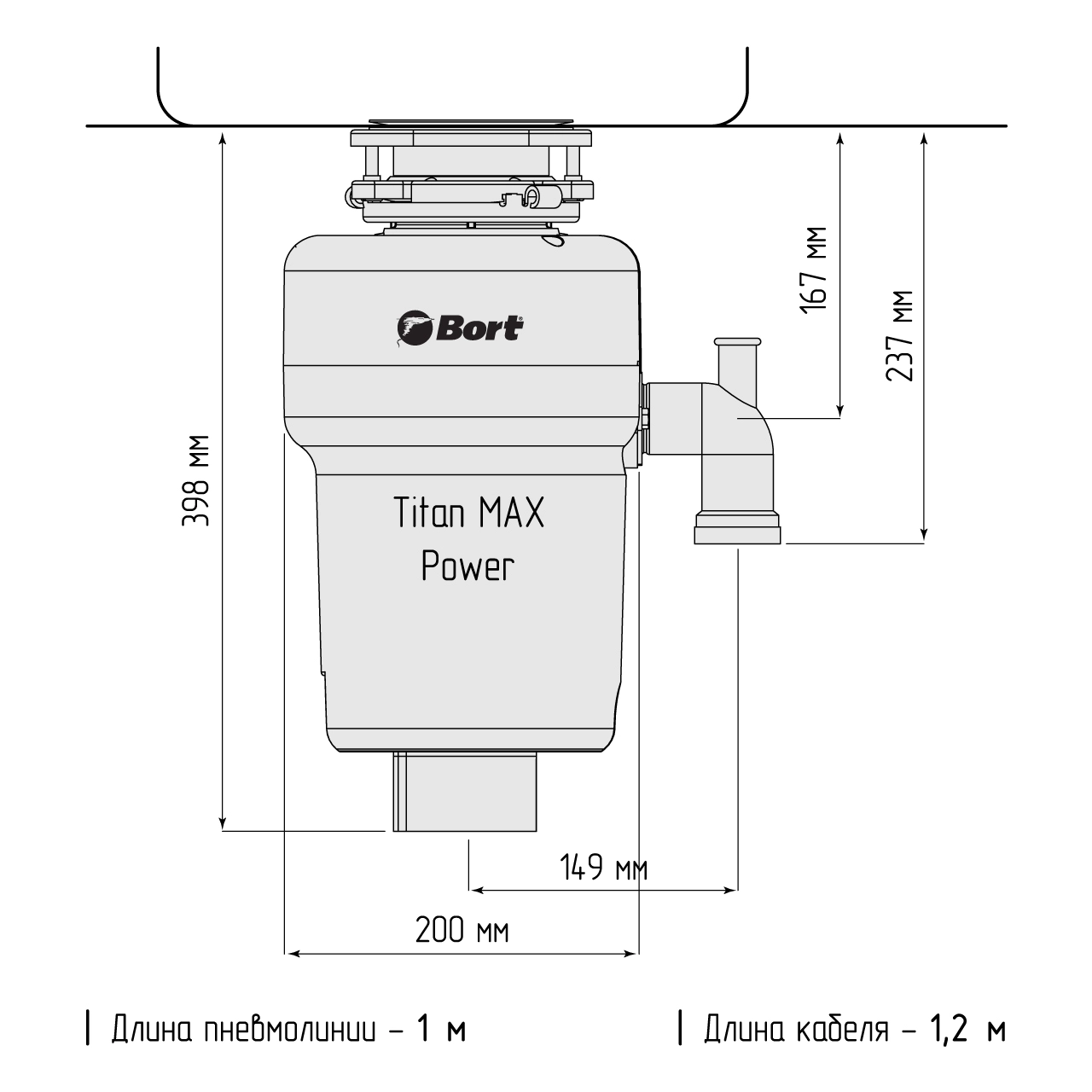 Измельчитель отходов Bort TITAN MAX Power