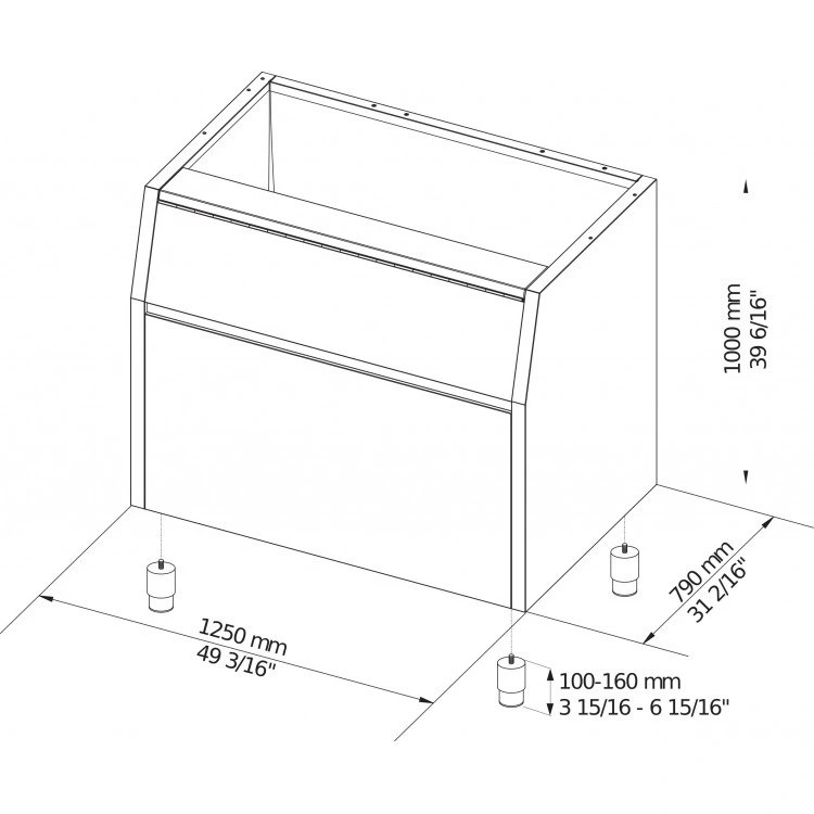 Бункер для льдогенераторов Brema BIN 350*G280-510-TM450