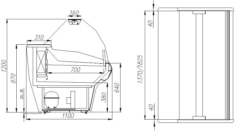 Витрина морозильная Carboma G110 SL 1,5-1,9006