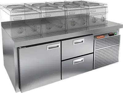 Столы холодильные СТОЛ С ХОЛОДИЛЬНЫМ ШКАФОМ HICOLD SN 12/TN LT Sh (R290)