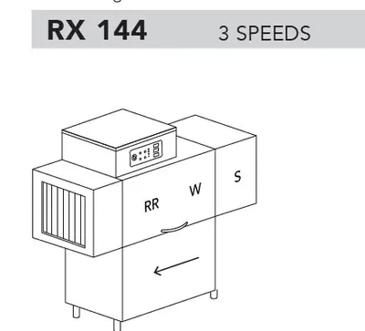 Конвейерные посудомоечные машины МАШИНА ПОСУДОМОЕЧНАЯ DIHR RX 144 DX+DDE+HR10+DR64/ДЕЛЕНИЕ 2 ЧАСТИ