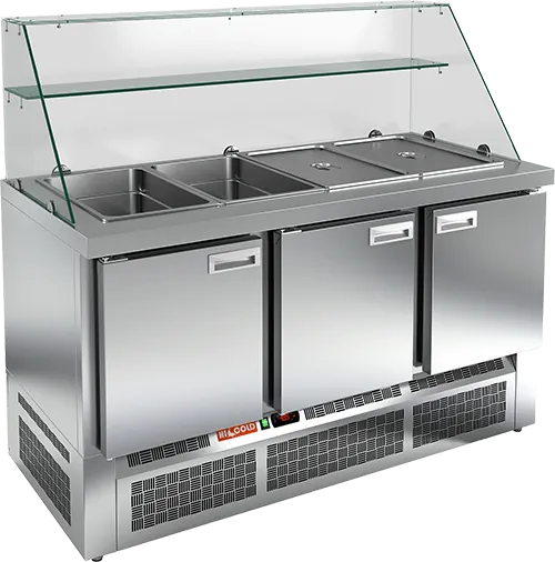 Столы для пиццы и салатов СТОЛ ДЛЯ САЛАТОВ HICOLD SLE3-111GN ВЫСОКОЕ СТЕКЛО (R290)