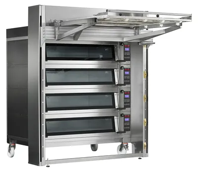 Подовые печи ПЕЧЬ ПОДОВАЯ С ПОДСТАВКОЙ БЕЗ НАПРАВЛЯЮЩИХ APACH BAKERY LINE E4K3L DPBI-T+СИСТЕМА ПОСАДОЧНАЯ CIE4