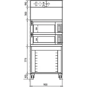 Подовые печи Печь для хлеба подовая Miwe CO 2.0608 TC+DH190+DE300+H2 200+H1 200+UG773+R155