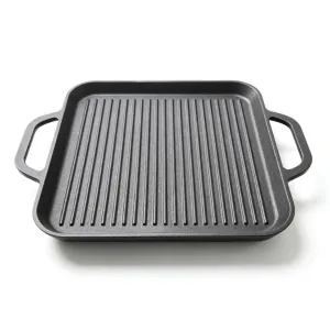 Сковорода-гриль L 28см h 1 Enigma Cookware Square Double-Handle Striped Shallow Griddle Pan
