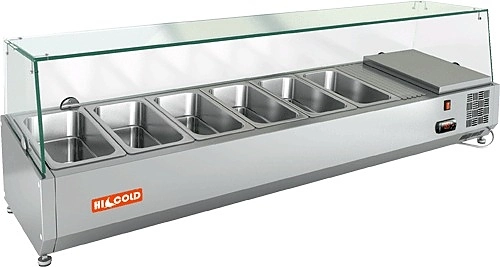 Витрина настольная HICOLD VRX 1500 1/3, холодильная, для ингредиентов