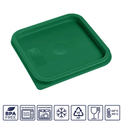 Контейнеры и банки для продуктов Крышка для контейнера для продуктов квадратная 190*190 мм. зеленая, п/п (контейн. 76699, 76700) GP Gastroplast