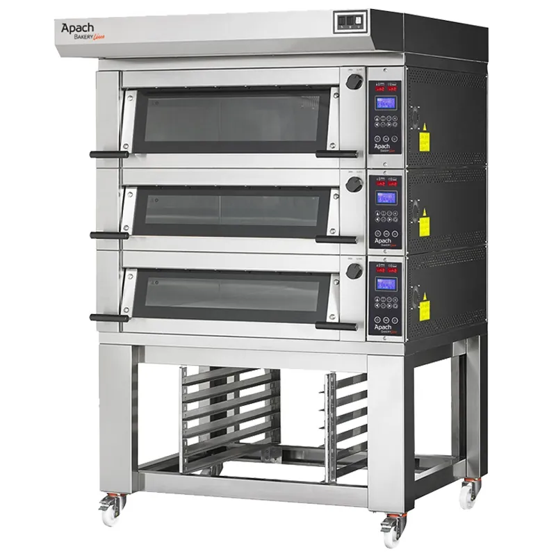 Подовые печи ПЕЧЬ ПОДОВАЯ С ПОДСТАВКОЙ С НАПРАВЛЯЮЩИМИ APACH BAKERY LINE E2LK2S DPBI-T