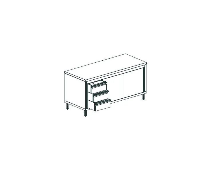 СТОЛ ПРОИЗВОДСТВЕННЫЙ ЗАКРЫТЫЙ APACH CHEF LINE LWC715SH2SDDL