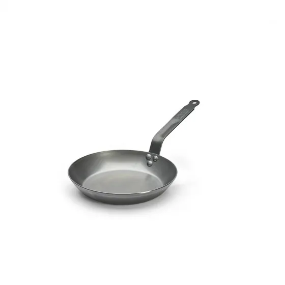 Сковорода d=24 см. h=4 см. 1,4 л. белая сталь (индукция) Carbone Steel De Buyer (5110.24)