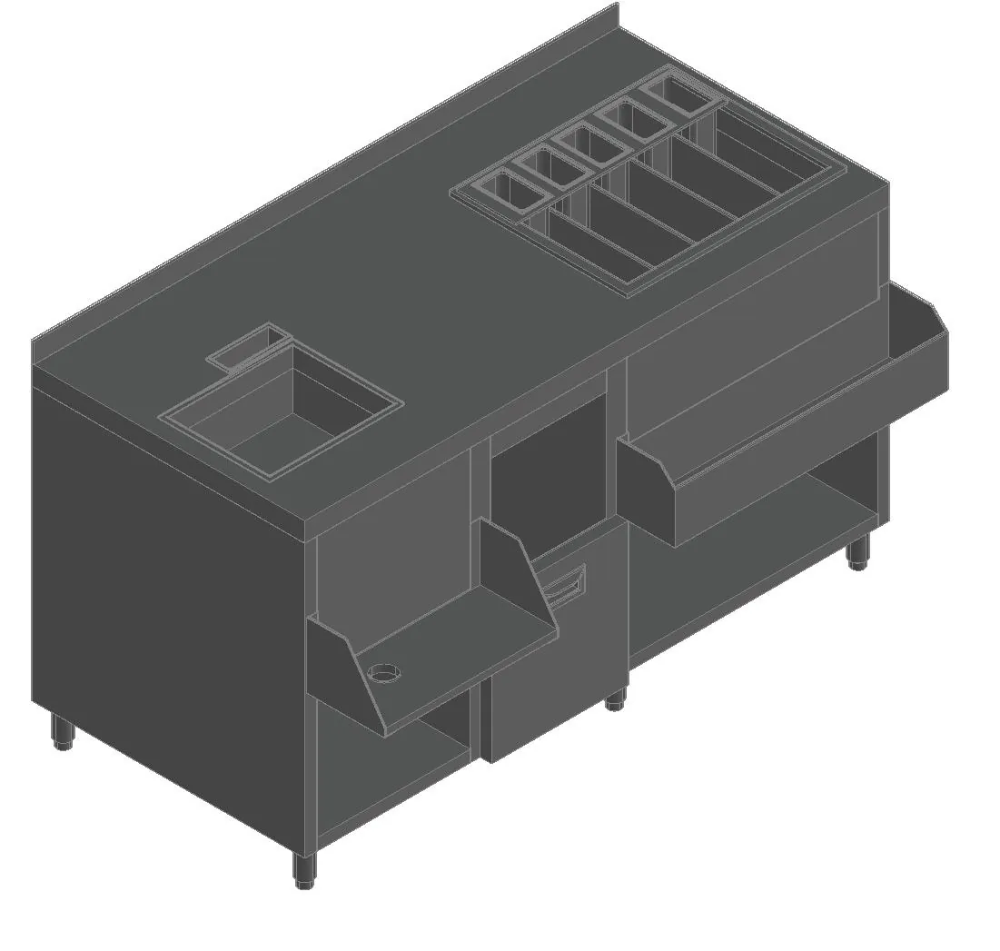 Станция барная с бортом Hicold НБМКС-15/7БПК без ящиков и вертушки