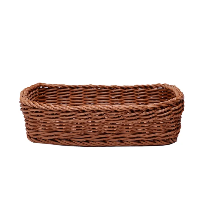 Корзина для хлеба прямоуг. 24,5*17*6 см. коричневая полиротанг MGprof