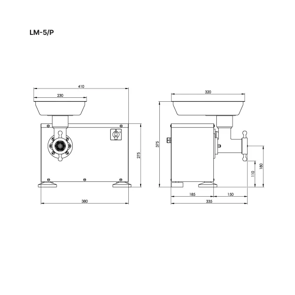 Мясорубка KT LM-5/P, алюминиевый сплав, с ручной загрузкой