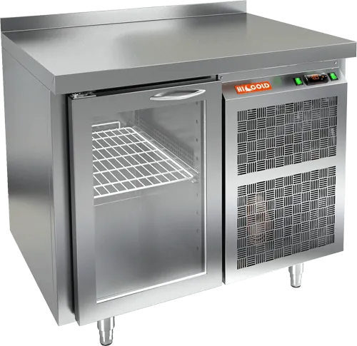 Столы холодильные СТОЛ С ХОЛОДИЛЬНЫМ ШКАФОМ СО СТЕКЛ. ДВЕР. HICOLD GNG 1 HT (R290)