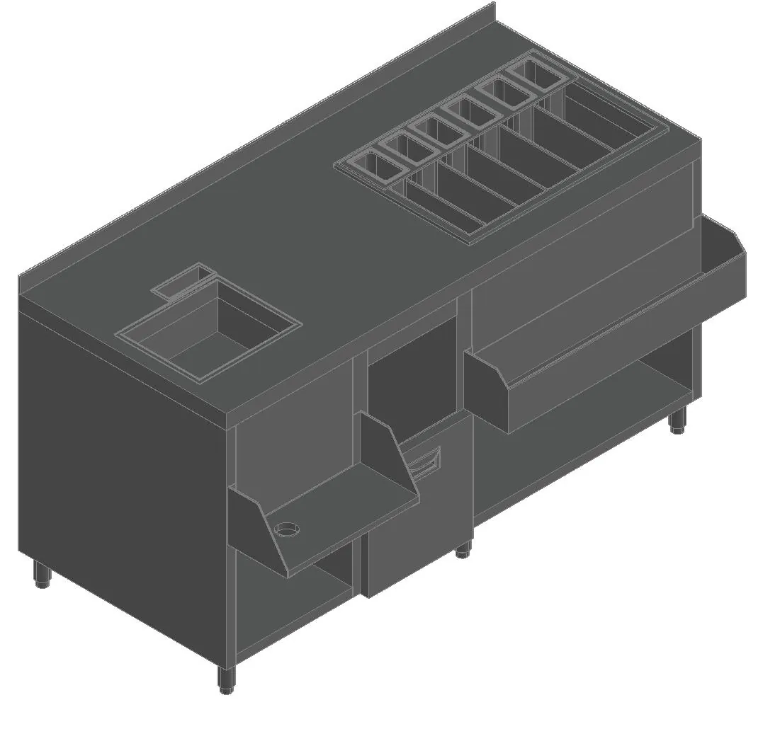 Станция барная Hicold НБМКС-16/7БПК без ящиков без вертушки