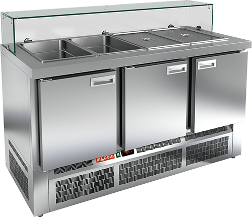 СТОЛ ДЛЯ САЛАТОВ HICOLD SLE3-111GN НИЗКОЕ СТЕКЛО (R290)