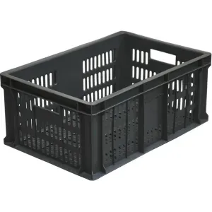 Ящики и лотки Ящик L 60см w 40см h 25см перфорированный Тара 201 черный