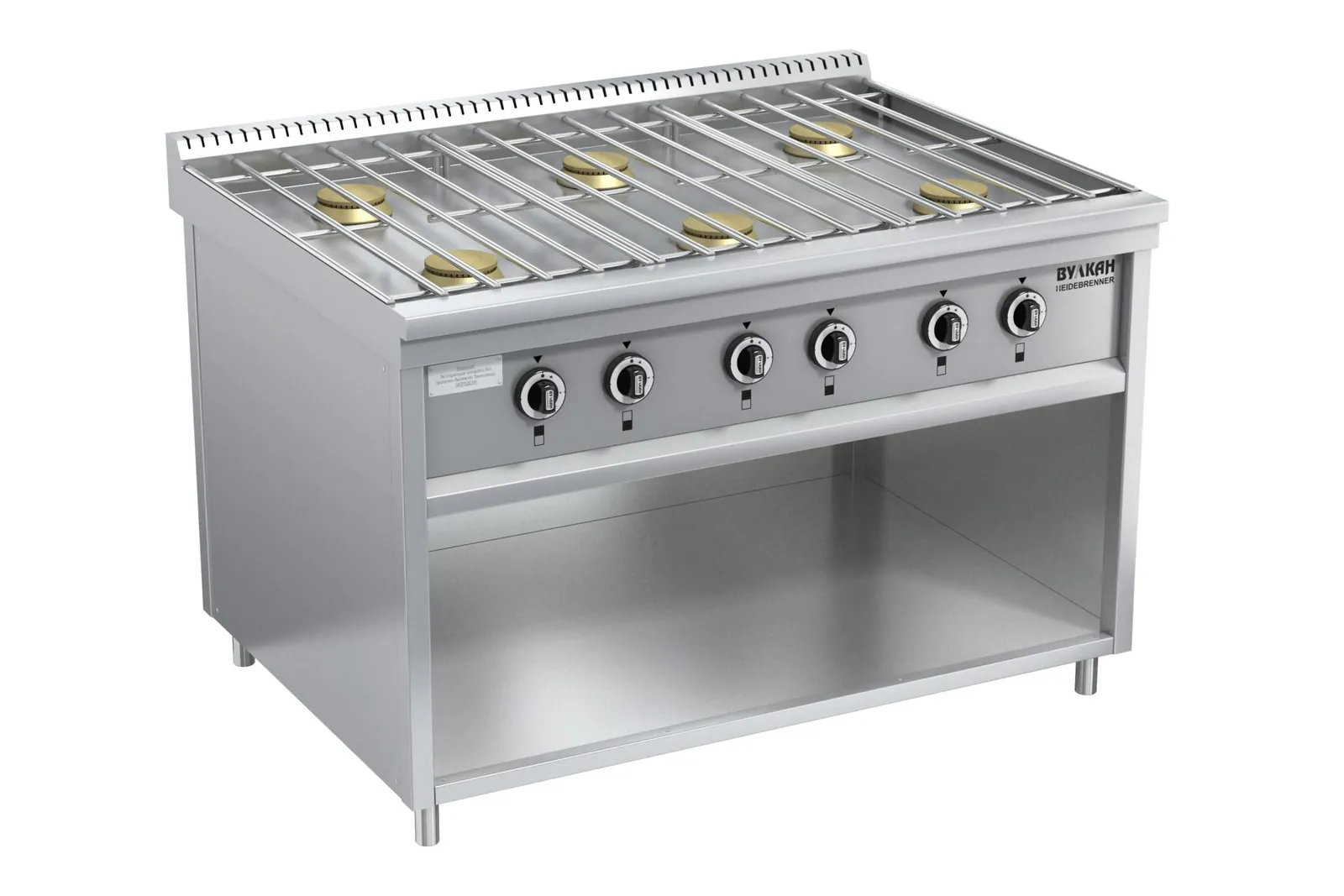 Плиты профессиональные ПЛИТА ГАЗОВАЯ ВУЛКАН-HEIDEBRENNER ПРГ-IIА-6М STANDART серия 900, АРТ.823109