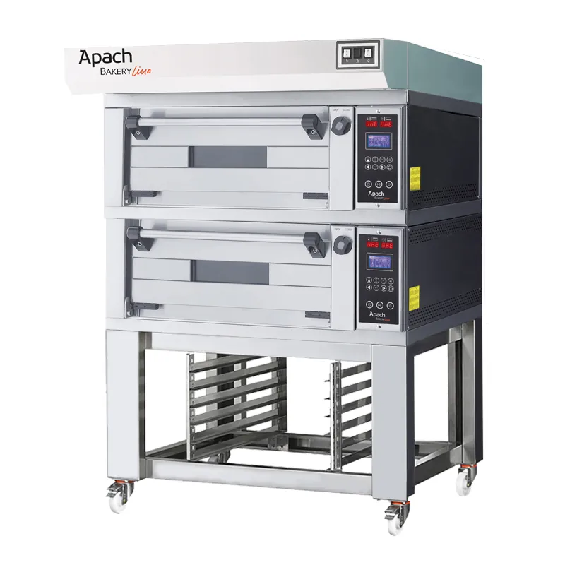 Печь подовая для пиццы с подставкой с направляющими APACH BAKERY LINE E22PZS DPBI-T