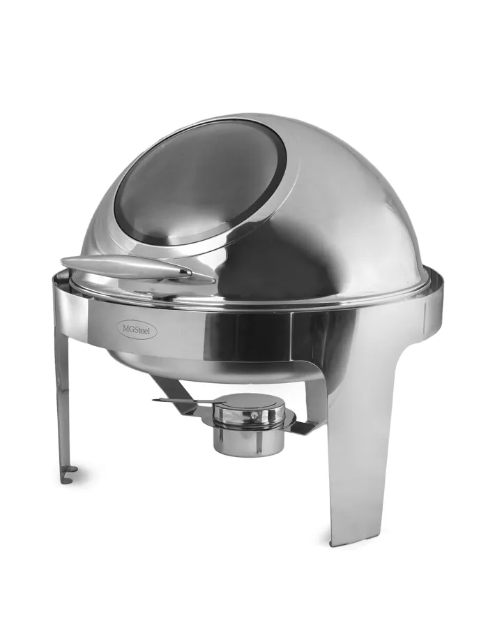 Чафиндиш (мармит) 6 л. d=35 см. круглый со стекл. крышкой Roll-Top MGprof