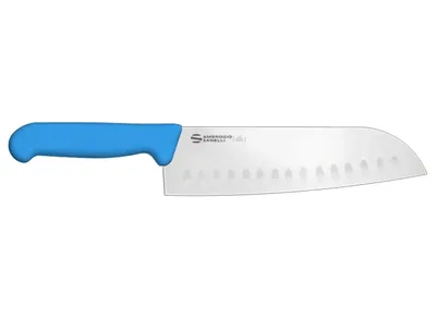Инвентарь и инструмент Нож Sanelli Ambrogio серии Supra Colore, SC50018L, Santoku с возд/карманами 180 мм, синий