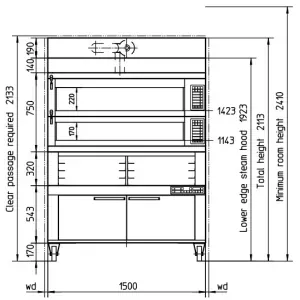 Подовые печи Печь для хлеба подовая Miwe CO 2.1208 2.0+DH190+DE140+H2 220+ZF320+GS543+R170