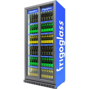 Шкаф для напитков Frigoglass Max 1000 SD (сер.корпус,бел.кабинет,двери купе,2Led,6полок,6ЦД,контроллер,откл.освещен.)