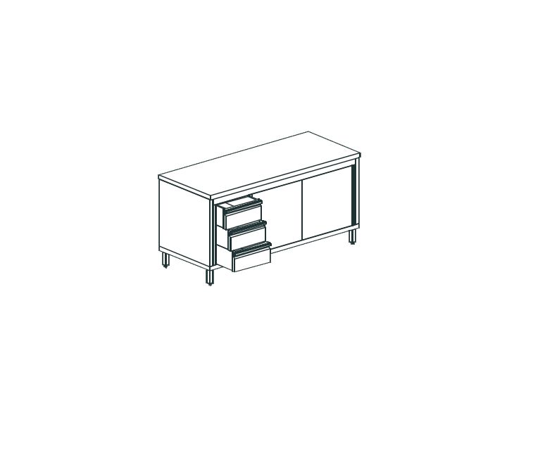 СТОЛ ПРОИЗВОДСТВЕННЫЙ ЗАКРЫТЫЙ APACH CHEF LINE LWC613SH2SDDL