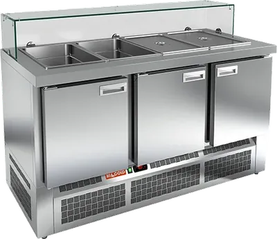 Столы для пиццы и салатов СТОЛ ДЛЯ САЛАТОВ HICOLD SLE3-111GN НИЗКОЕ СТЕКЛО (R290)