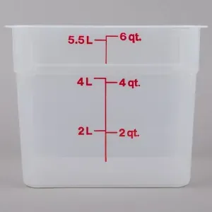 Контейнеры и банки для продуктов Контейнер 5.7л L 21.5см h 18.5см с градуировкой полипропилен Cambro 6SFSPP-190