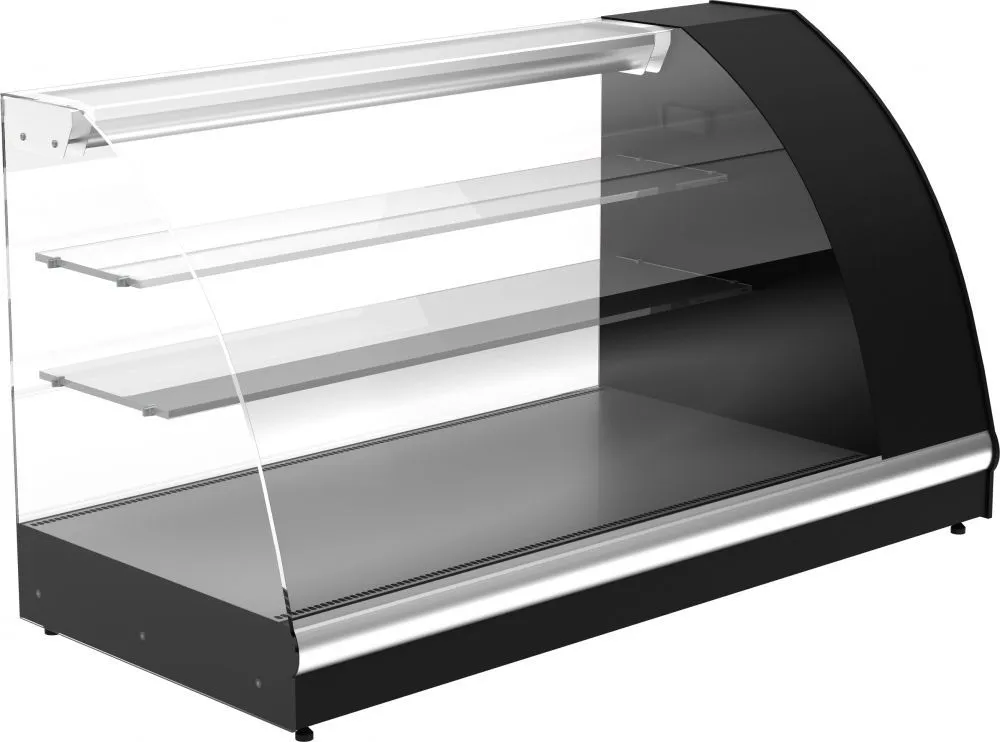 Витрина настольная Carboma A57 VM 1,2-1, ВХС-1,2 Арго XL, black&steel, холодильная
