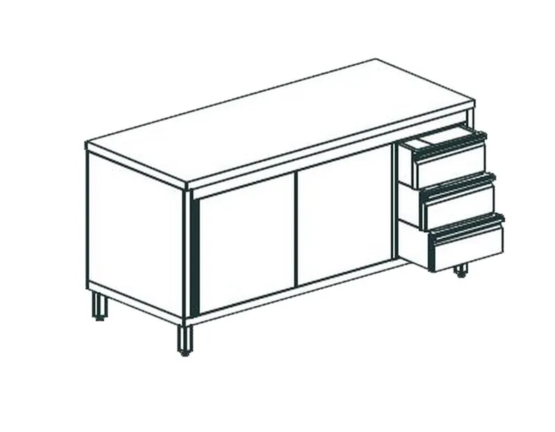 Стол производственный закрытый APACH CHEF LINE LWC716SH2SDDR