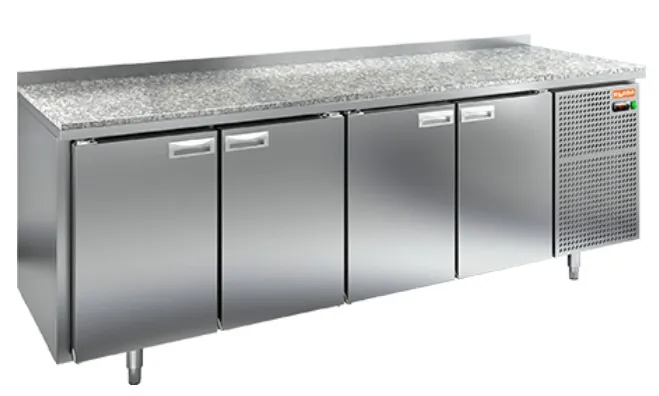 GN 1111/TN КАМЕНЬ стол охл. (-2+10), 4 двери, 2280х700х850мм, Hicold RUS