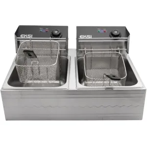 Фритюрница EKSI 6+6L Electric Fryer