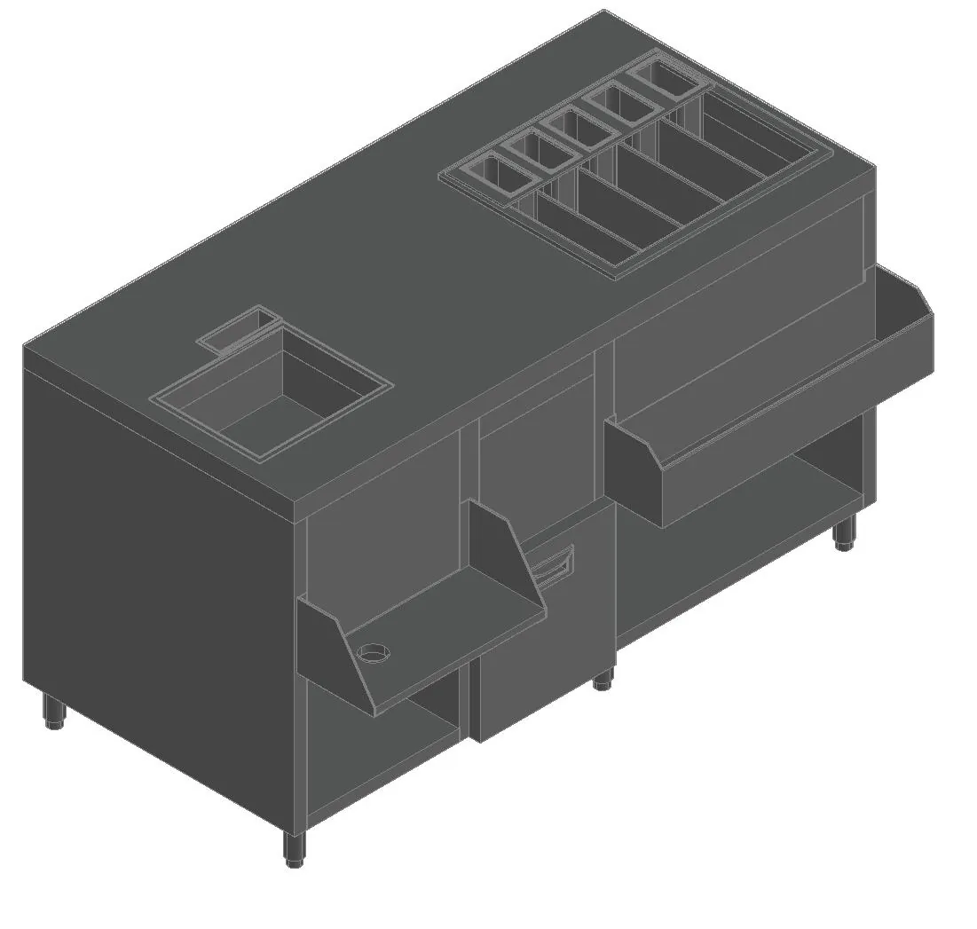 Станция барная с бортом Hicold НБМКС-15/6ПК +100ММ столешн.