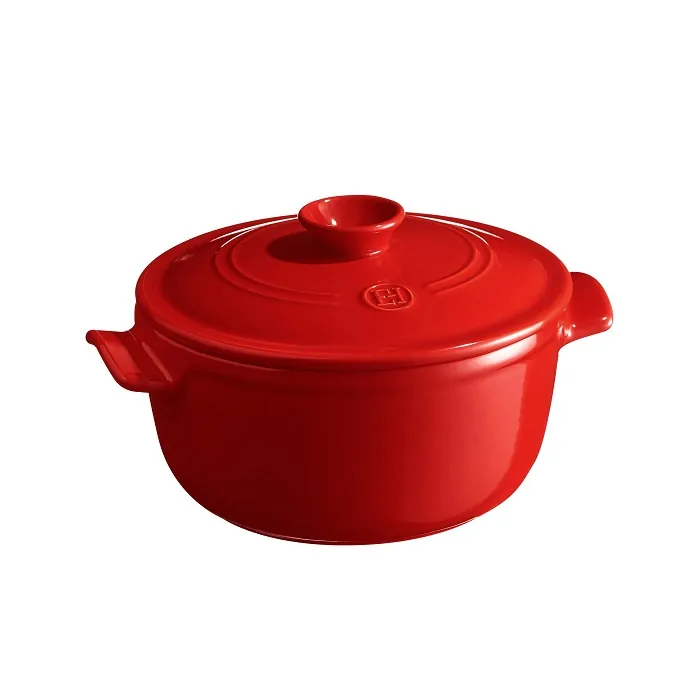 Кастрюля 2,5 л. керам. d=22,0 см. h=15,5 см. с крышкой красная Emile Henry