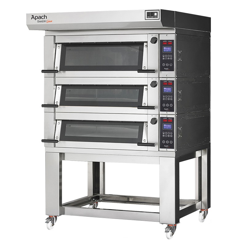 Подовые печи ПЕЧЬ ПОДОВАЯ С ПОДСТАВКОЙ БЕЗ НАПРАВЛЯЮЩИХ APACH BAKERY LINE E2PSK2L DPBI-T БЕЗ ПАРОУВЛАЖНЕНИЯ