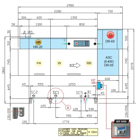 Машина посудомоечная Dihr RX 184 SX+DDE+DR69+HR20