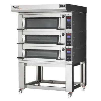 Подовые печи ПЕЧЬ ПОДОВАЯ С ПОДСТАВКОЙ БЕЗ НАПРАВЛЯЮЩИХ APACH BAKERY LINE E2PSK2L DPBI-T БЕЗ ПАРОУВЛАЖНЕНИЯ