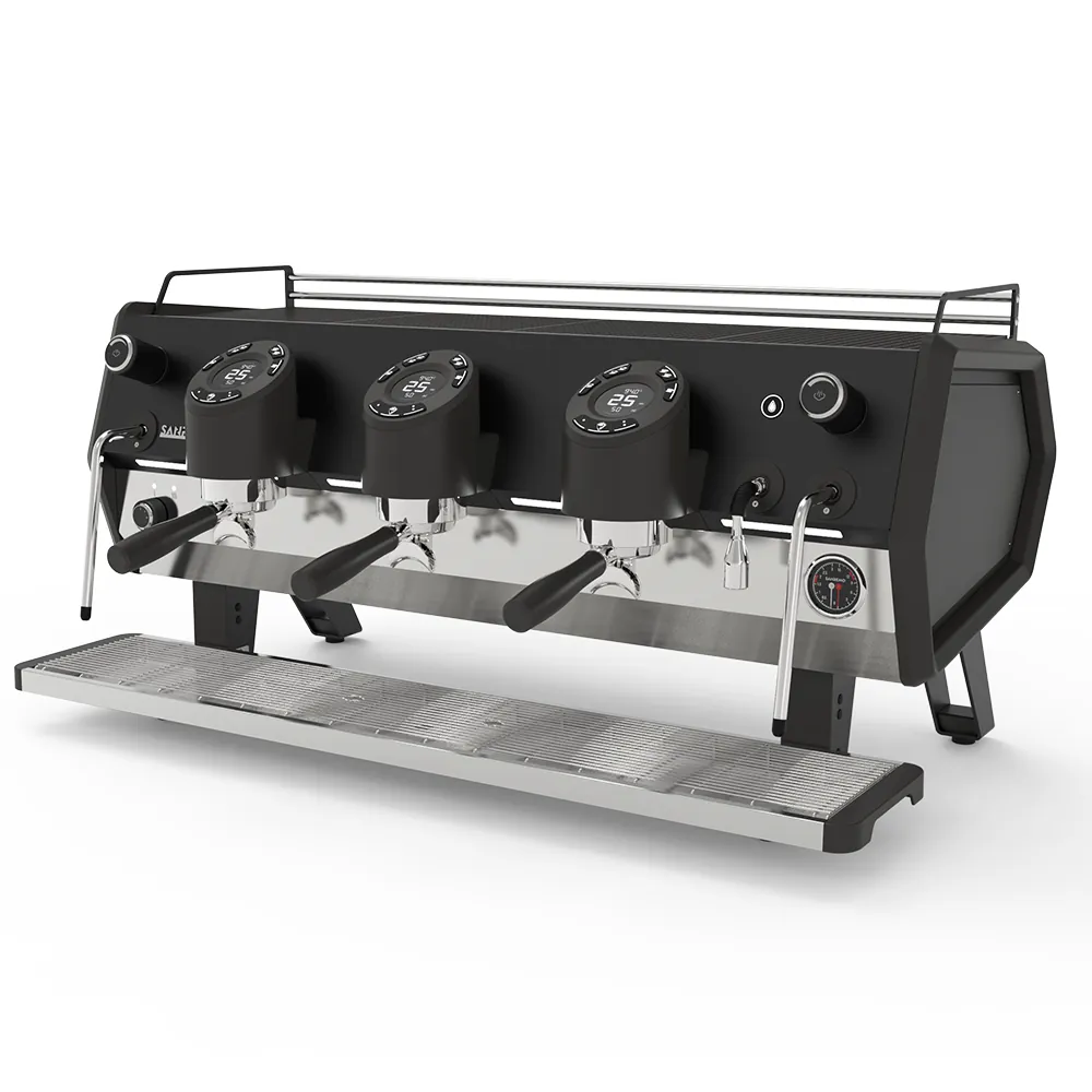 Кофемашина Sanremo D8 PRO 3высокие гр,Total Black,Подсветка+Cold Touch+Система смешанной воды,черная