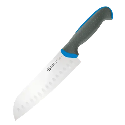 Инвентарь и инструмент Нож Sanelli Ambrogio серии Tecna, TC50018L, Santoku с возд/карманами 180 мм, синий