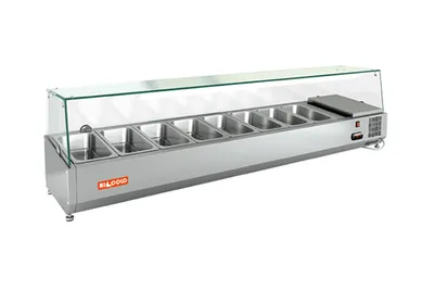 Столы для пиццы и салатов Витрина настольная HICOLD VRX 1800 1/3, холодильная, для ингредиентов