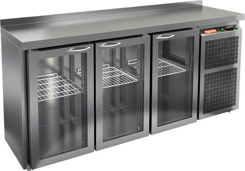СТОЛ С ХОЛОДИЛЬНЫМ ШКАФОМ СО СТЕКЛ. ДВЕР. HICOLD BNG 111 BR2 HT (R290)