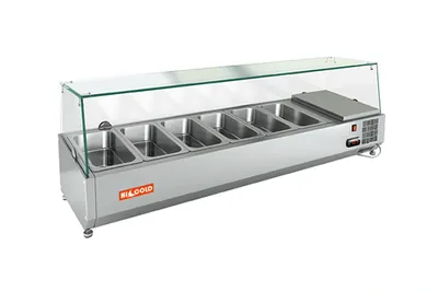 Столы для пиццы и салатов Витрина настольная HICOLD VRTG 1425 1/3, холодильная, для ингредиентов